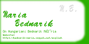 maria bednarik business card